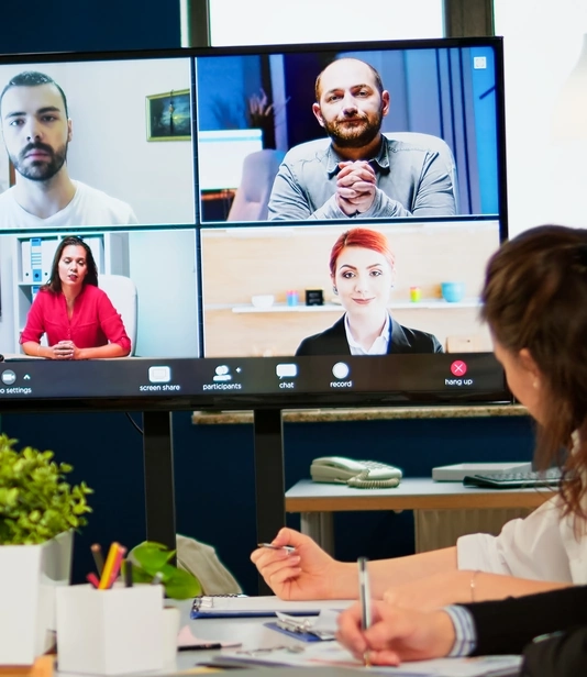 Video conference solutions in Tucson Small company meeting room in Tucson with video conferencing system